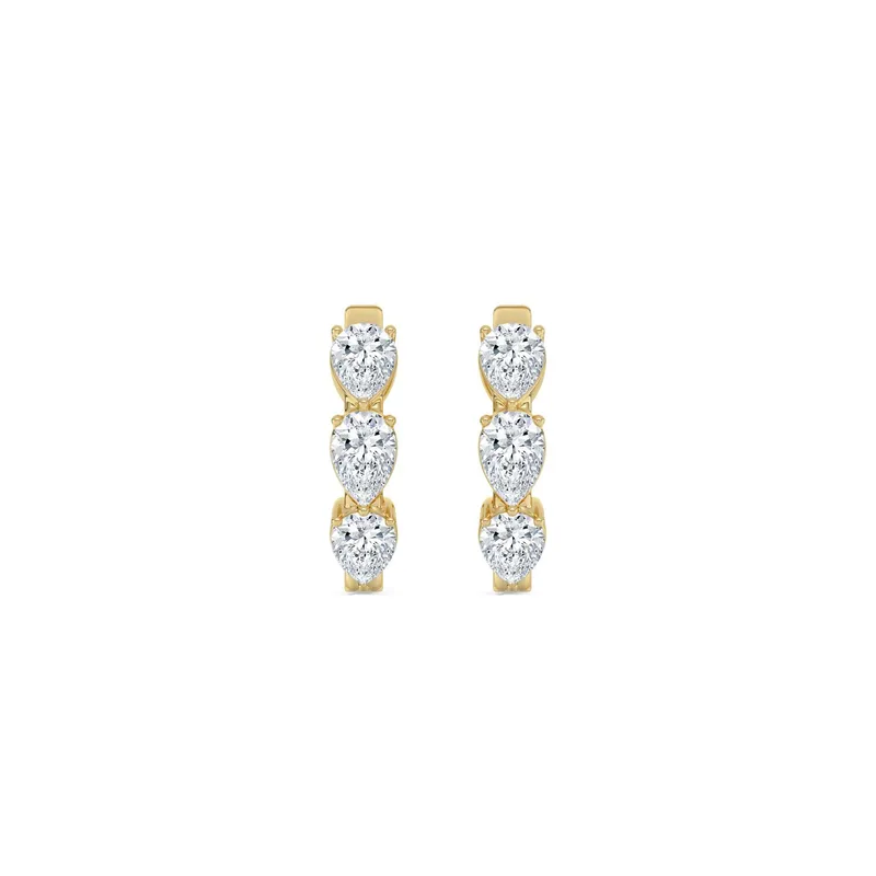 Dahlia Pear Lab-Grown Diamond Earrings in yellow gold — view 1
