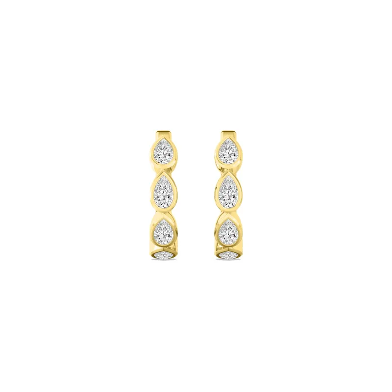 Belle Pear Lab-Grown Diamond Earrings in yellow gold — view 1
