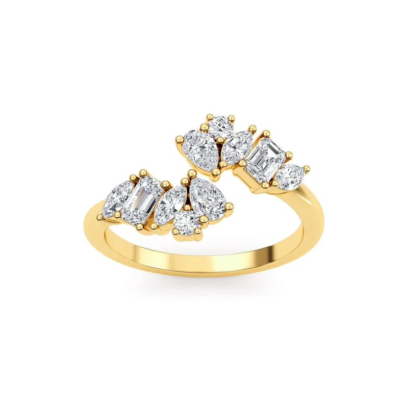 Flora Mixed-Cut Lab-Grown Diamond Ring in yellow gold — view 1