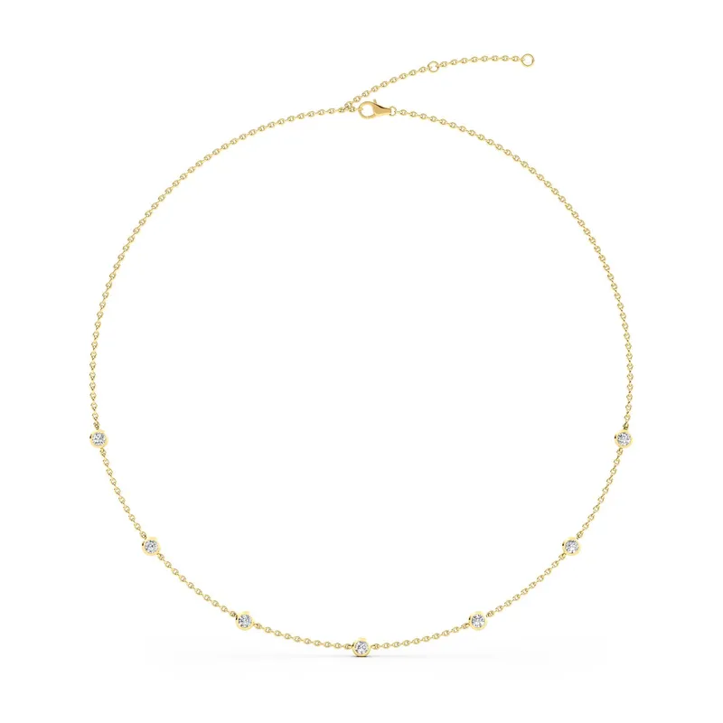 Vera Round Lab-Grown Diamond Necklace in 9kt yellow gold — view 1