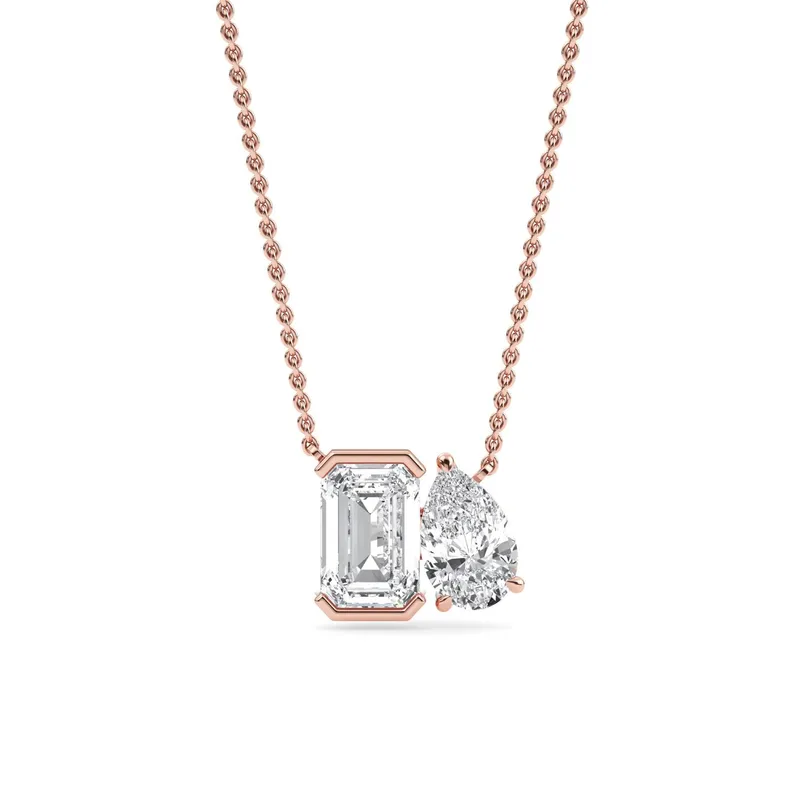 Rapport Mixed-Cut Lab-Grown Diamond Pendant in rose gold — view 1