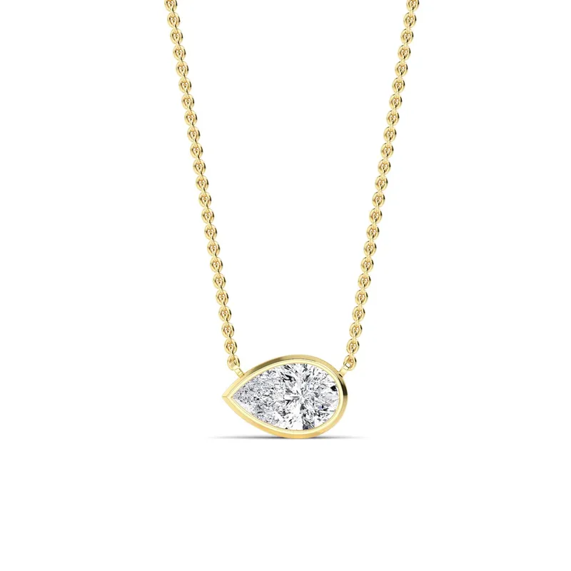 Adore Pear Lab-Grown Diamond Pendant in yellow gold — view 1