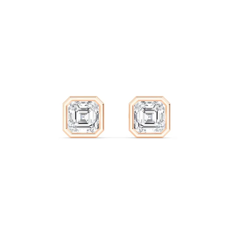Icon Asscher Lab-Grown Diamond Earrings in rose gold — view 1