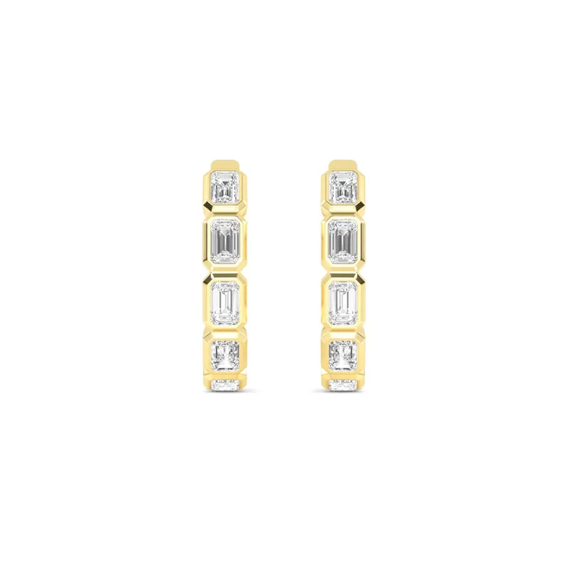 Belle Radiant Lab-Grown Diamond Earrings in yellow gold — view 1