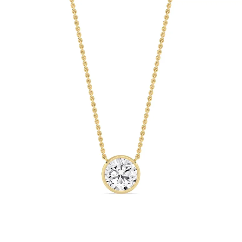 Adore Round Lab-Grown Diamond Pendant in yellow gold — view 1