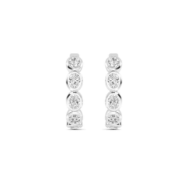 Belle Oval Lab-Grown Diamond Earrings in white gold — view 1