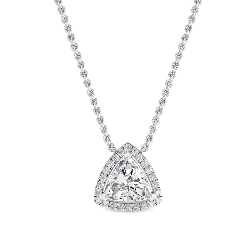 Astra Trilliant Lab-Grown Diamond Pendant in white gold — view 1