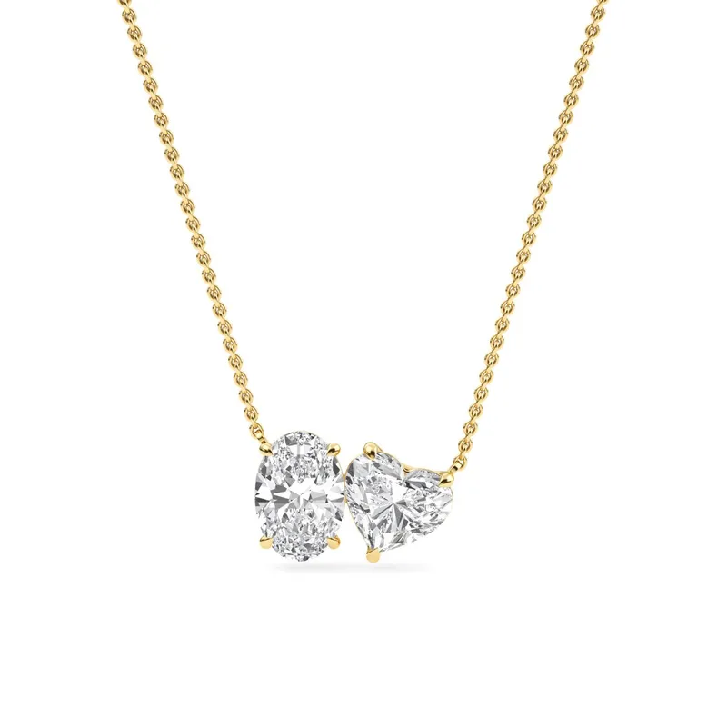 Promise Mixed-Cut Lab-Grown Diamond Pendant in yellow gold — view 1
