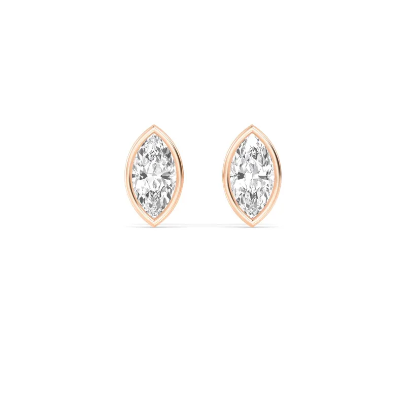 Icon Marquise Lab-Grown Diamond Earrings in rose gold — view 1