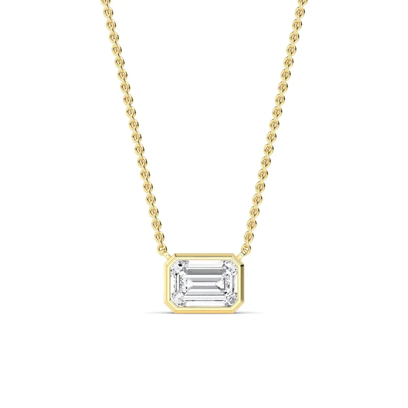 Adore Radiant Lab-Grown Diamond Pendant in yellow gold — view 1