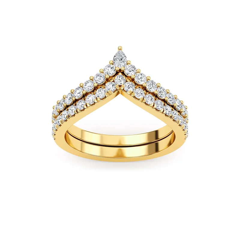 Violetta Mixed-Cut Lab-Grown Diamond Ring in yellow gold — view 1