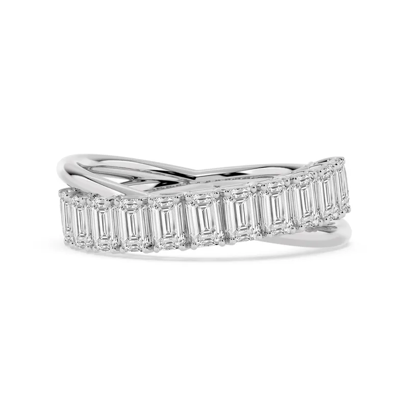 Claudette Emerald Lab-Grown Diamond Ring in white gold — view 1