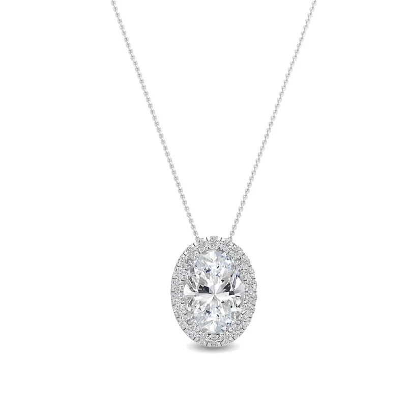 Elara Mixed-Cut Lab-Grown Diamond Pendant in white gold — view 1