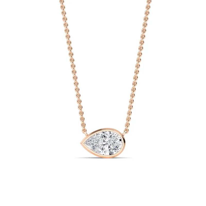 Adore Pear Lab-Grown Diamond Pendant in rose gold — view 1