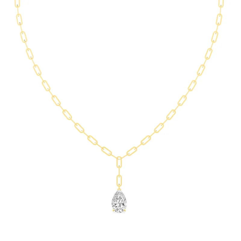 Allegra Pear Lab-Grown Diamond Necklace in 18kt yellow gold — view 1