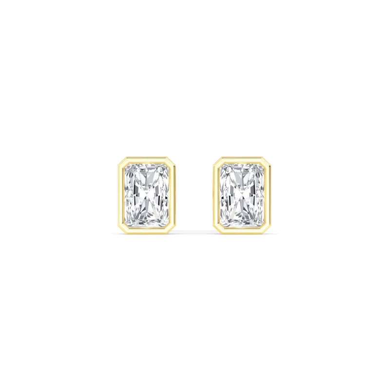 Icon Radiant Lab-Grown Diamond Earrings in yellow gold — view 1