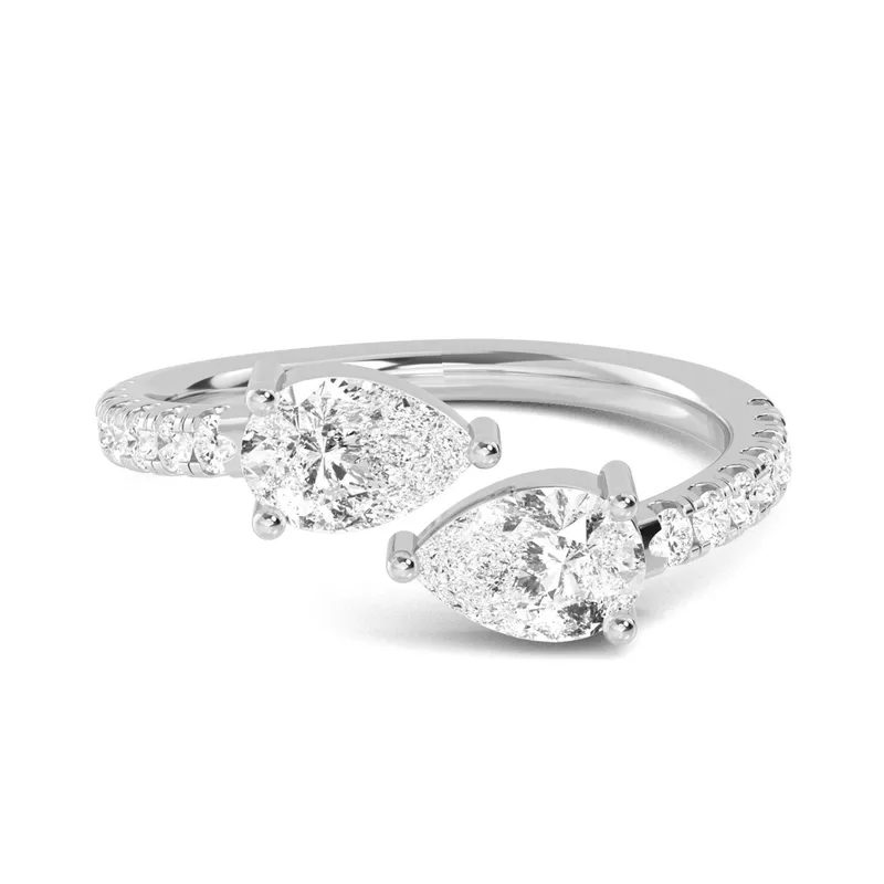 Elara Pear Lab-Grown Diamond Ring in white gold — view 1