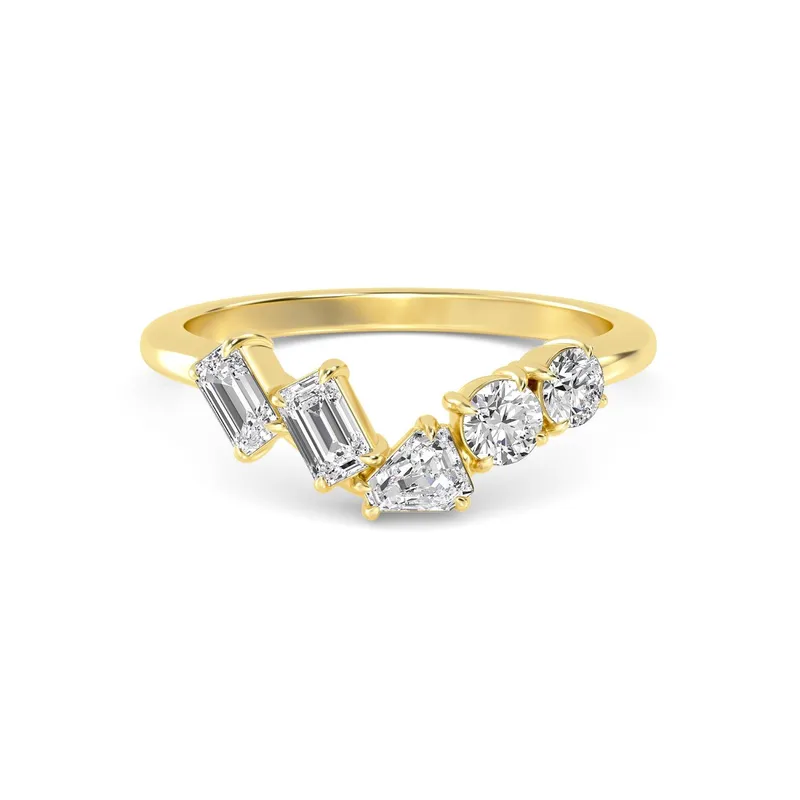 Fleur Mixed-Cut Lab-Grown Diamond Ring in yellow gold — view 1