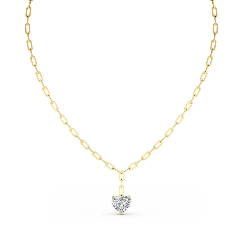 Allegra Heart Lab-Grown Diamond Necklace in 18kt yellow gold — view 1