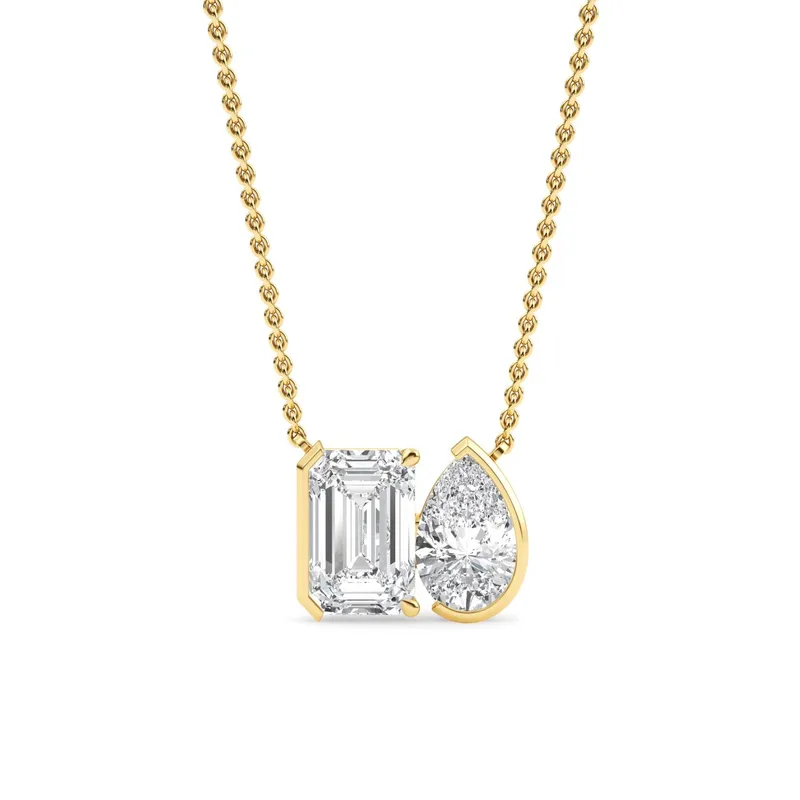 Amity Mixed-Cut Lab-Grown Diamond Pendant in yellow gold — view 1