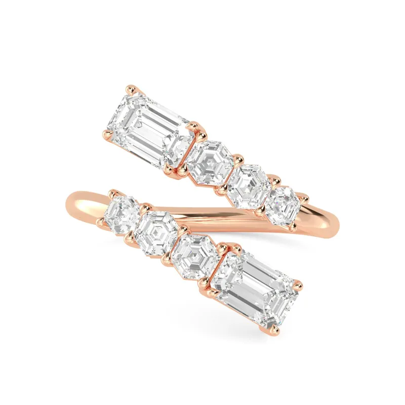 Adeline Mixed-Cut Lab-Grown Diamond Ring in rose gold — view 1
