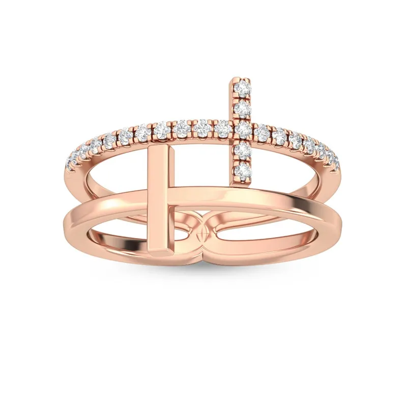 Solana Round Lab-Grown Diamond Ring in rose gold — view 1