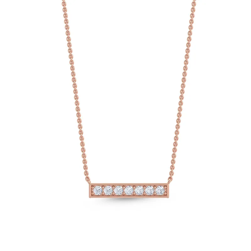 Lustre Round Lab-Grown Diamond Pendant in rose gold — view 1
