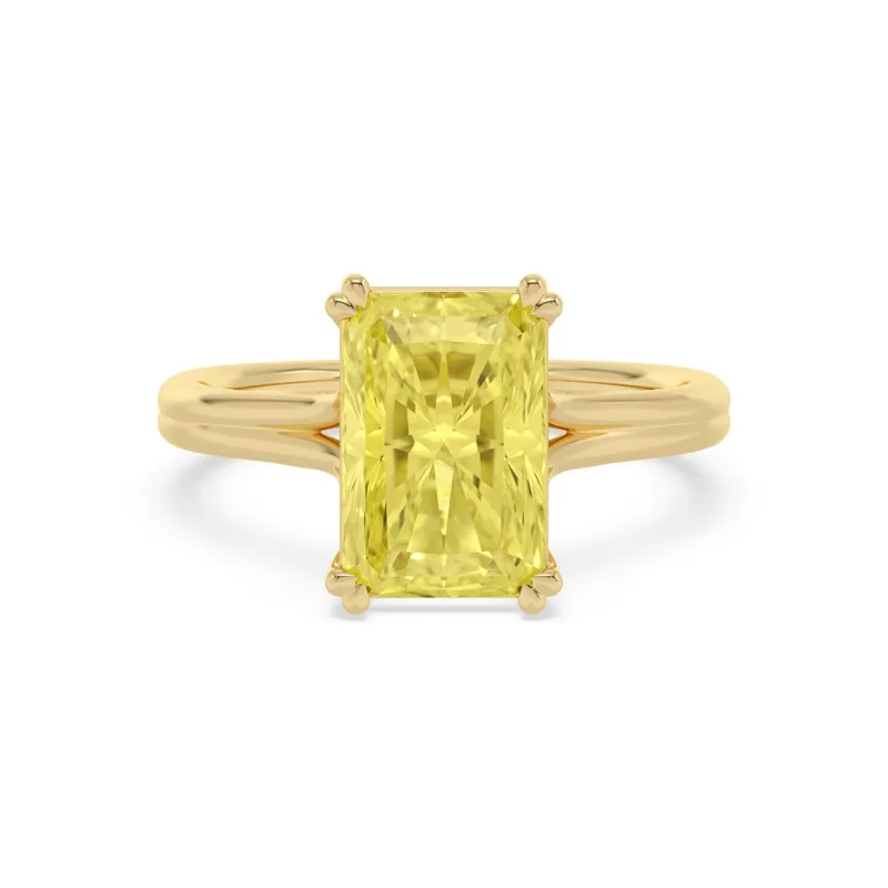 Aurea Radiant Yellow Lab-Grown Diamond Ring in yellow gold — view 1