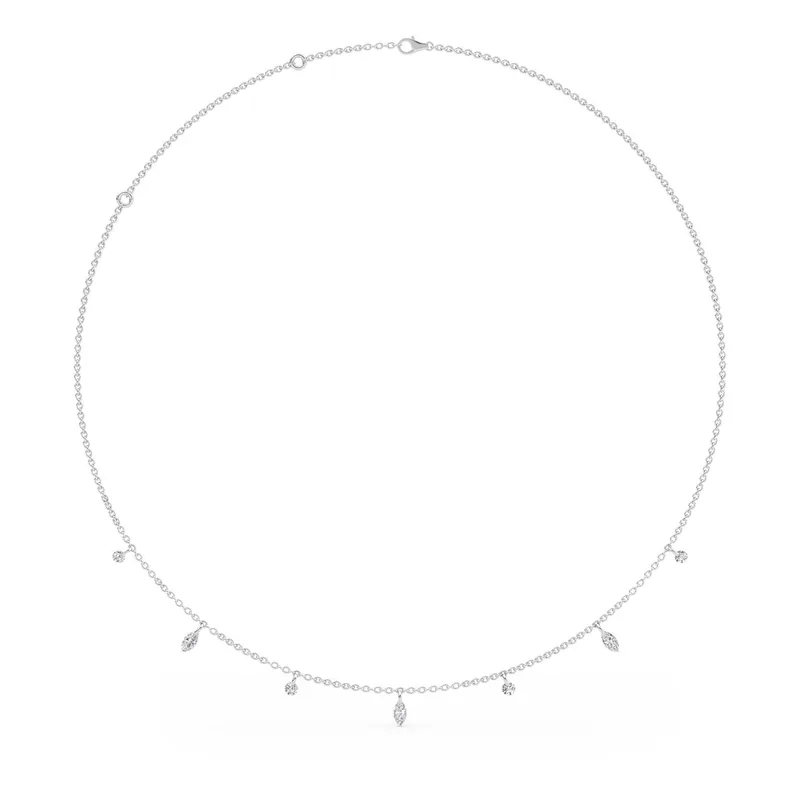 Olivia Mixed-Cut Lab-Grown Diamond Necklace in 18kt white gold — view 1