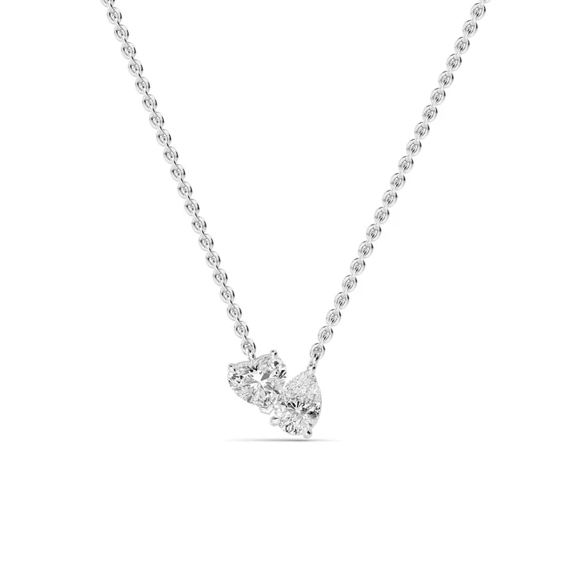 Beloved Mixed-Cut Lab-Grown Diamond Pendant in white gold — view 1