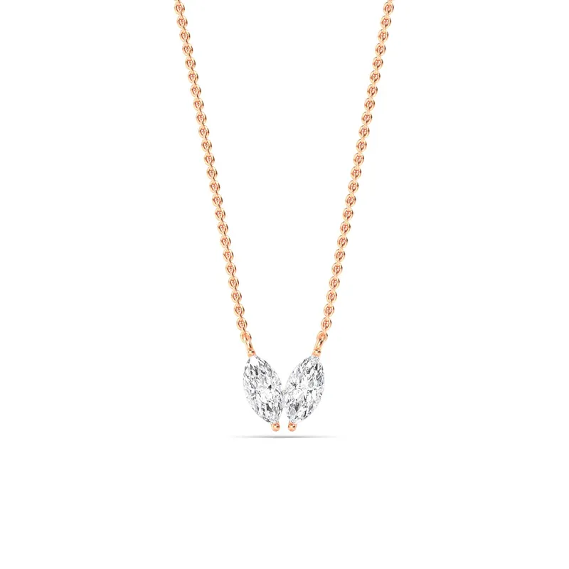 Harmony Marquise Lab-Grown Diamond Pendant in rose gold — view 1