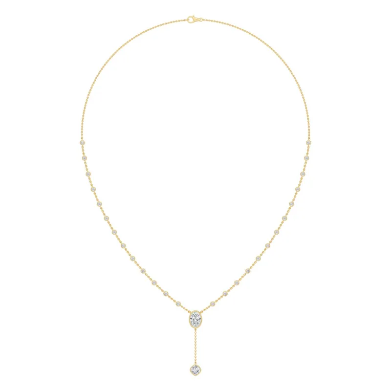 Nerina Oval Lab-Grown Diamond Necklace in 9kt yellow gold — view 1