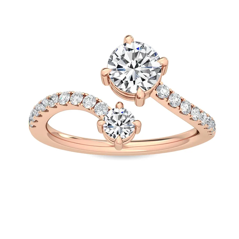 Estelle Round Lab-Grown Diamond Ring in rose gold — view 1