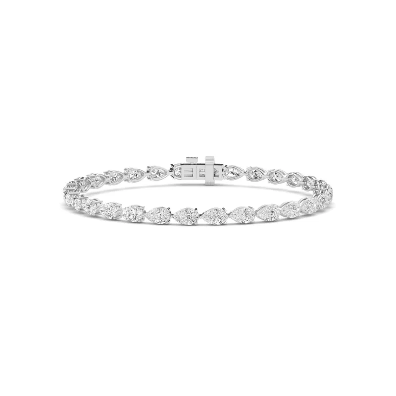Contour Pear Lab-Grown Diamond Bracelet in 9kt white gold — view 1