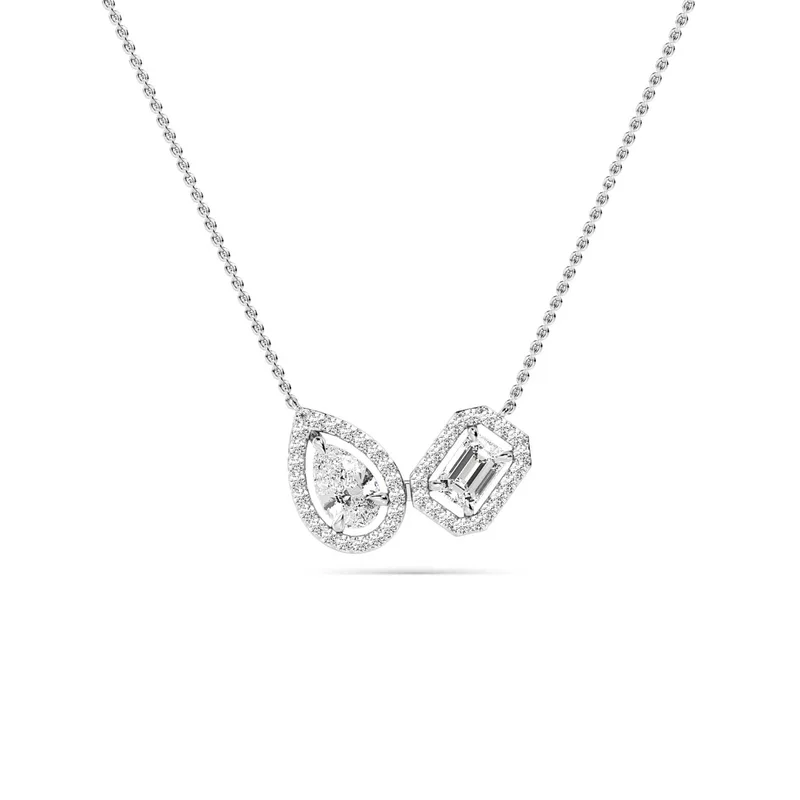 Reverie Mixed-Cut Lab-Grown Diamond Pendant in white gold — view 1
