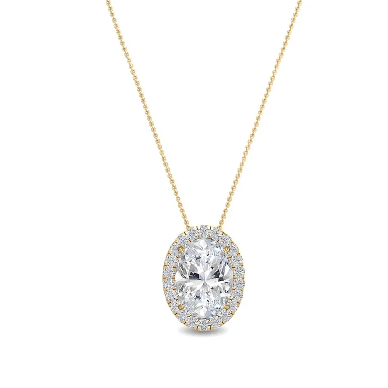 Elara Mixed-Cut Lab-Grown Diamond Pendant in yellow gold — view 1