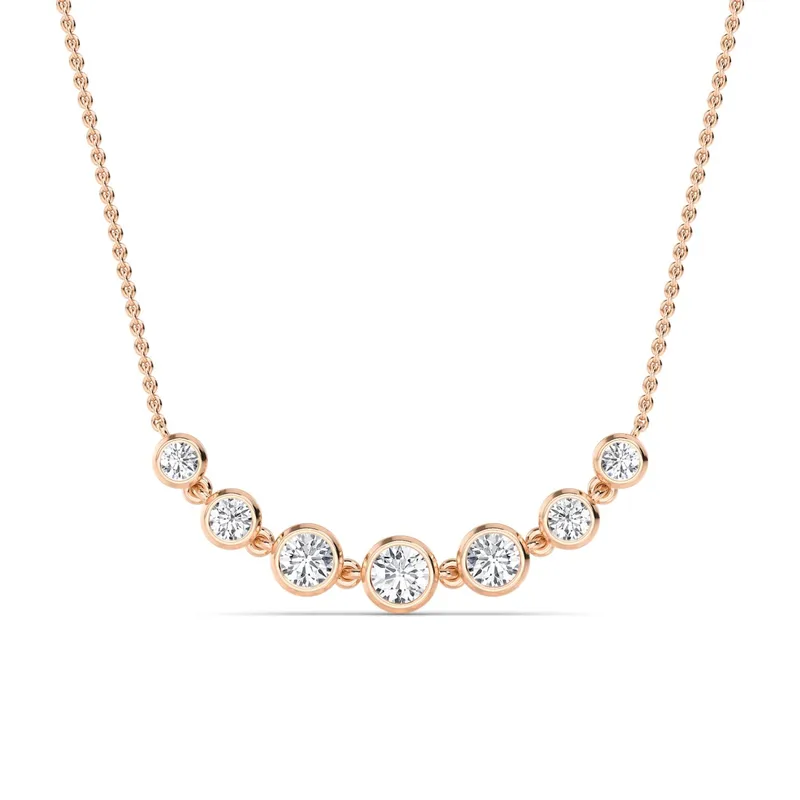 Serenade Round Lab-Grown Diamond Pendant in rose gold — view 1