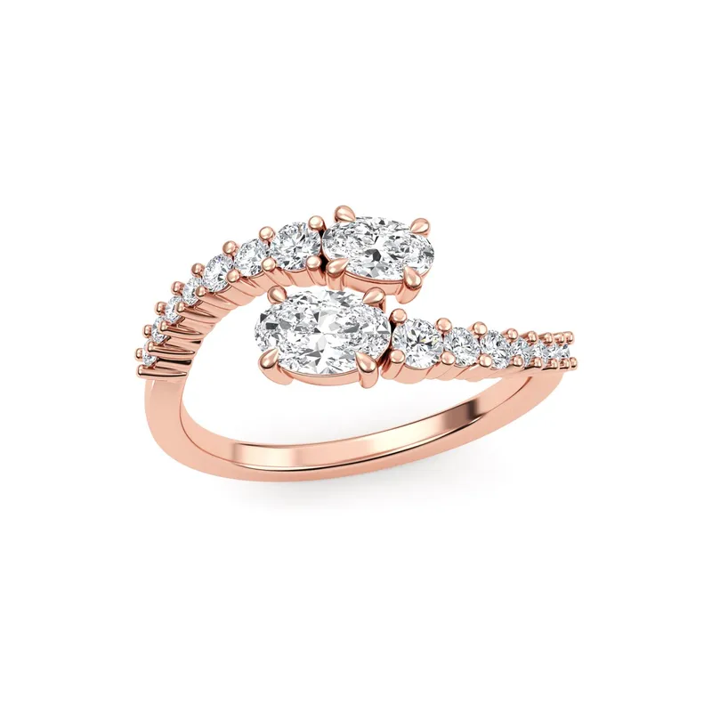 Petal Mixed-Cut Lab-Grown Diamond Ring in rose gold — view 1