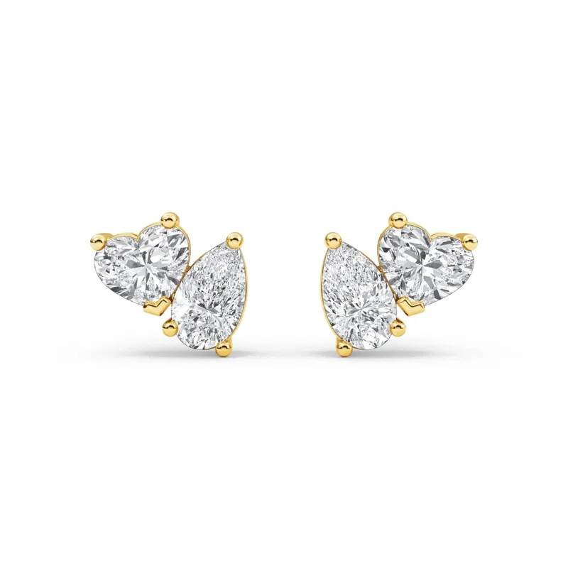 Amabel Mixed-Cut Lab-Grown Diamond Earrings in 9kt yellow gold — view 1
