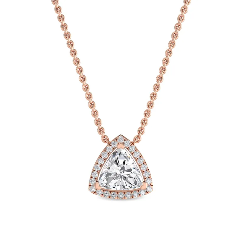 Astra Trilliant Lab-Grown Diamond Pendant in rose gold — view 1