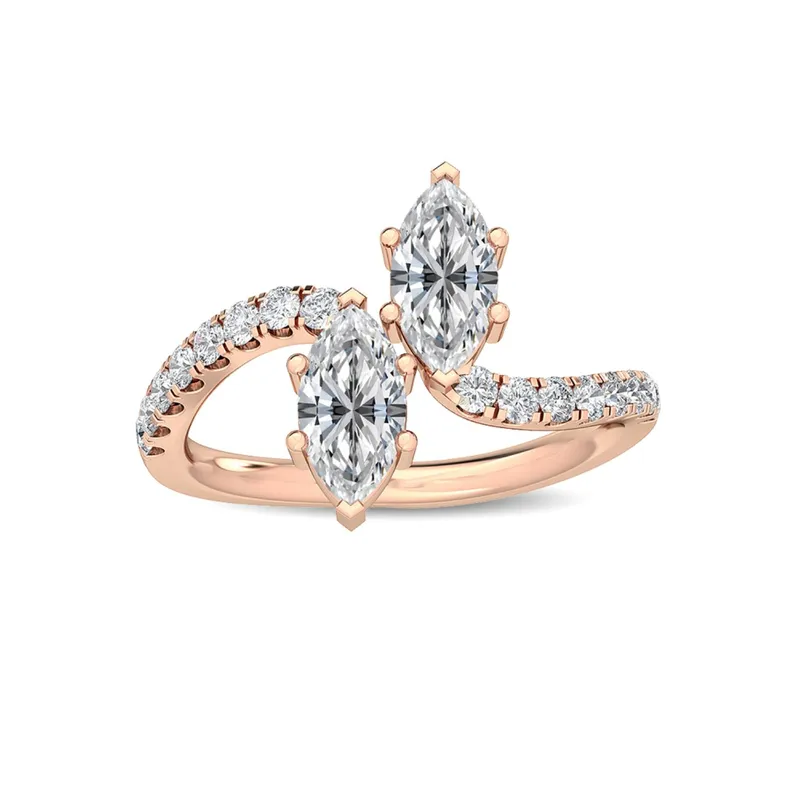 Vivienne Mixed-Cut Lab-Grown Diamond Ring in rose gold — view 1
