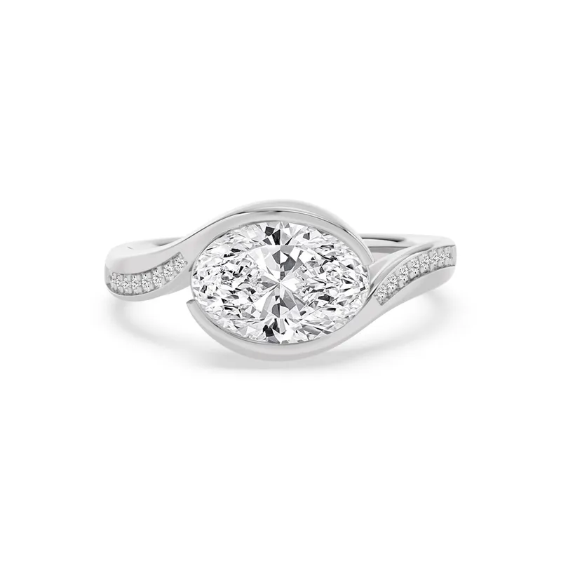 Odile Oval Lab-Grown Diamond Ring in white gold — view 1
