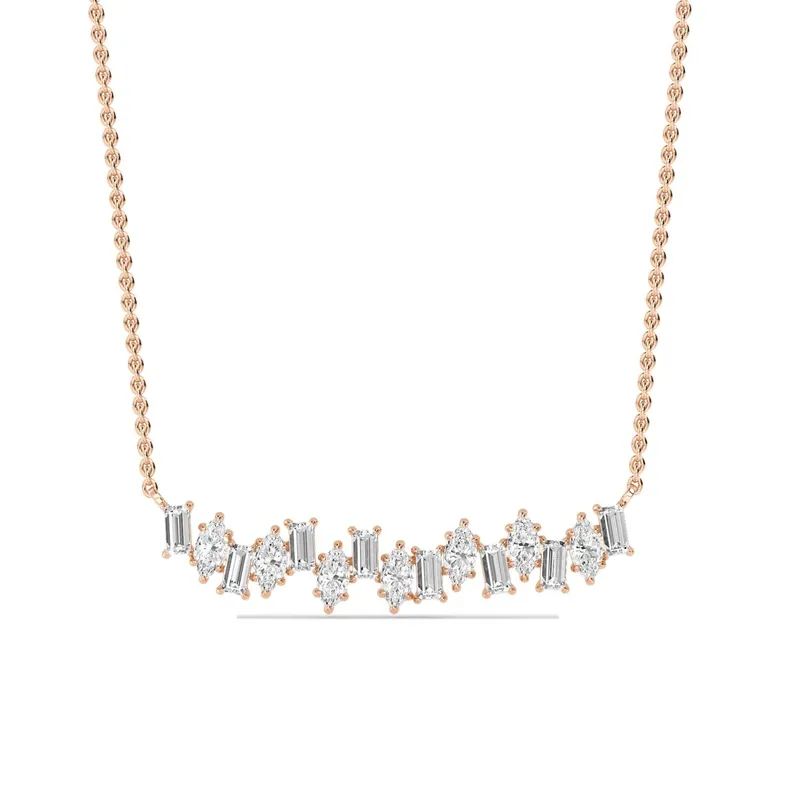 Cadence Mixed-Cut Lab-Grown Diamond Pendant in rose gold — view 1