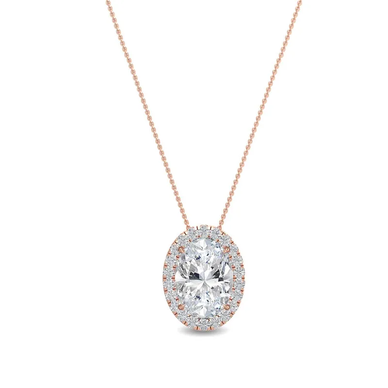 Elara Mixed-Cut Lab-Grown Diamond Pendant in rose gold — view 1