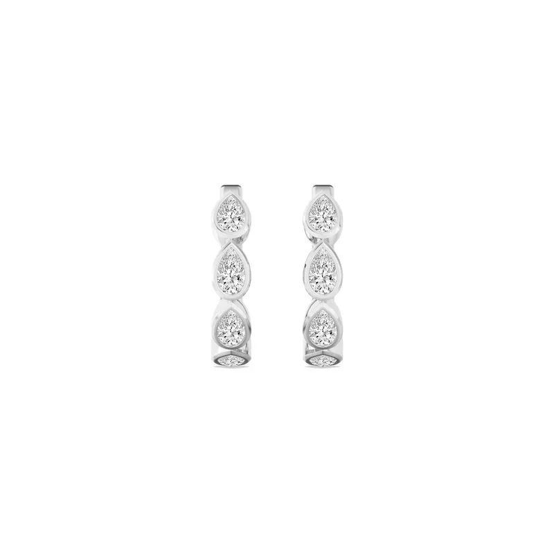 Belle Pear Lab-Grown Diamond Earrings in white gold — view 1