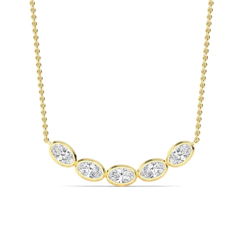 Lucent Oval Lab-Grown Diamond Pendant in yellow gold — view 1