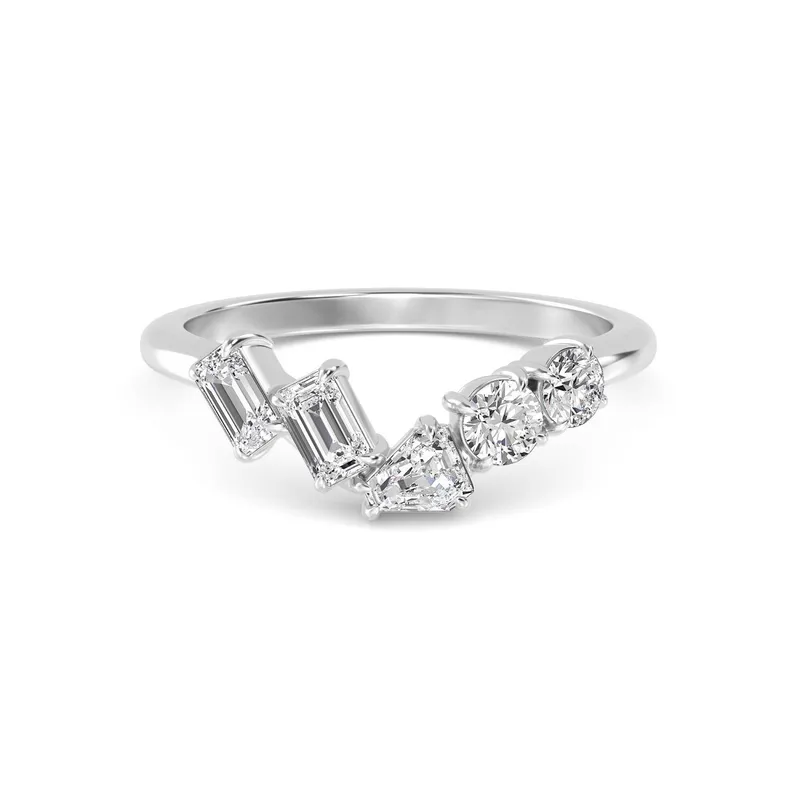Fleur Mixed-Cut Lab-Grown Diamond Ring in white gold — view 1