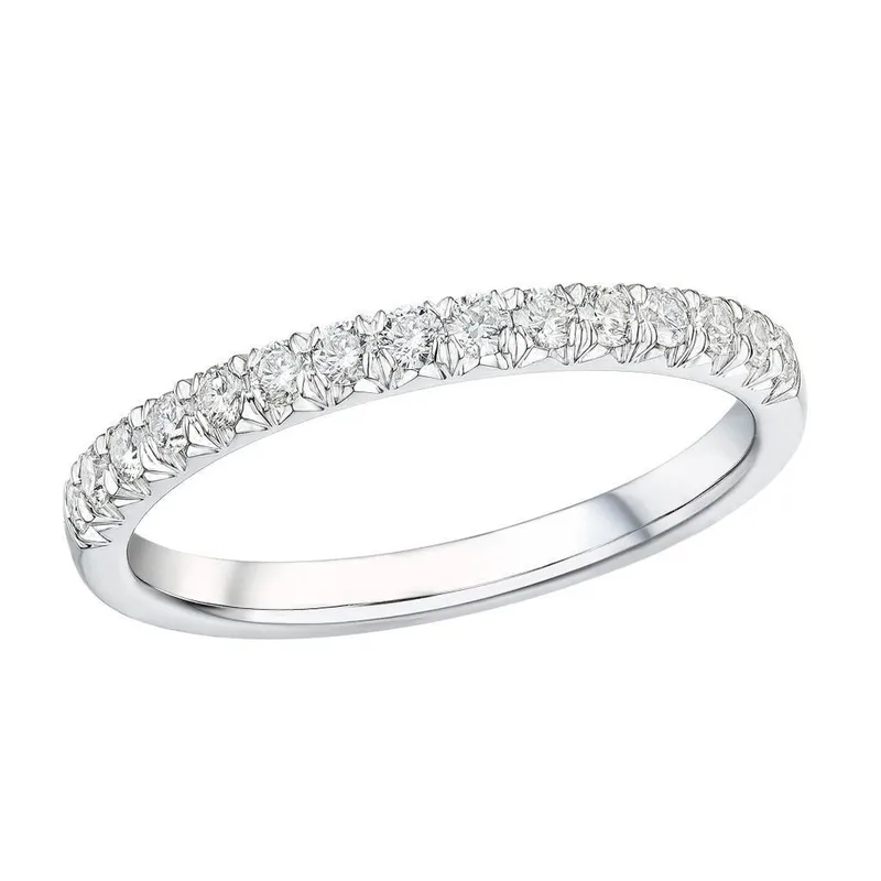 Darcy French Cut Diamond Band, 0.16ct, in white gold, angled view