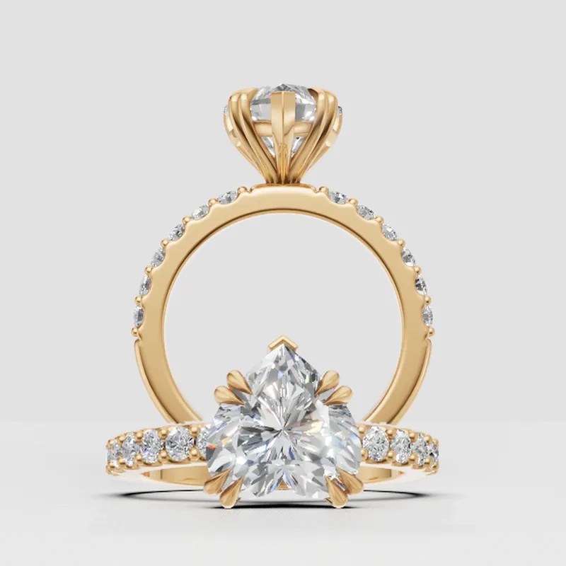 Estelle Double Claw Solitaire and sidestone engagement ring