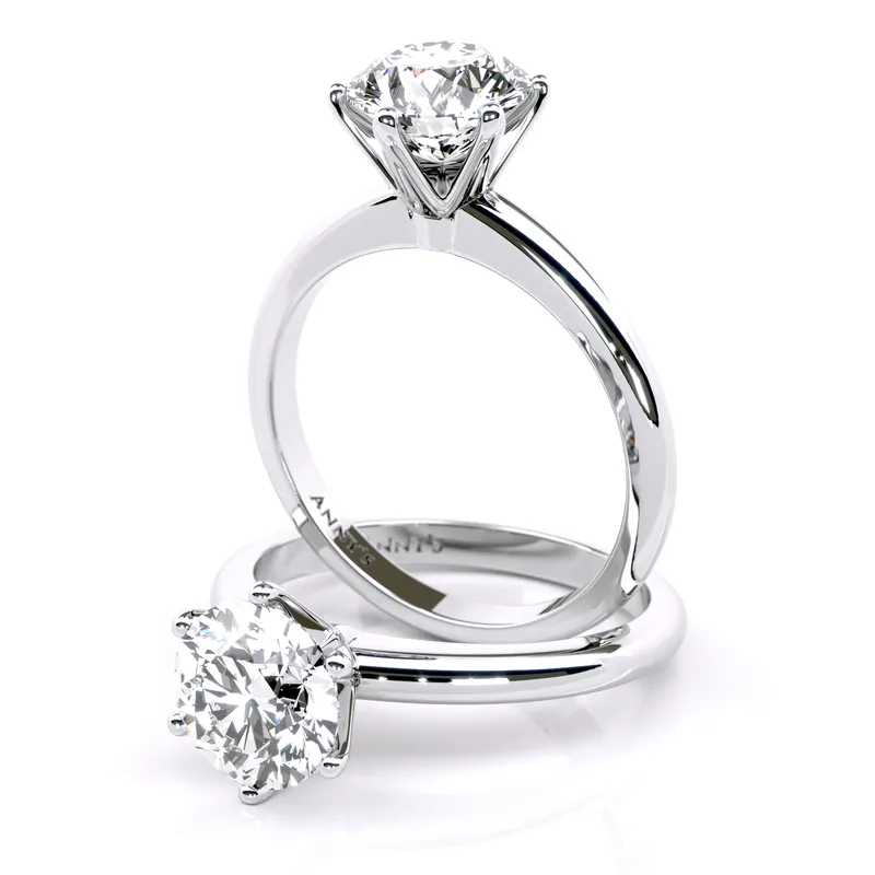 Evelyn Six Claw Solitaire engagement ring